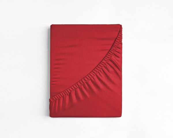 Katoenen Hoeslaken Rood 180 x 220 - Afbeelding 2