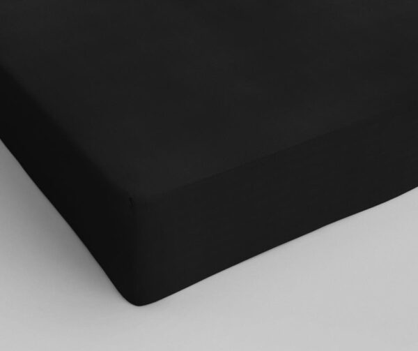 Katoenen Hoeslaken Zwart 90 x 220 - Afbeelding 2
