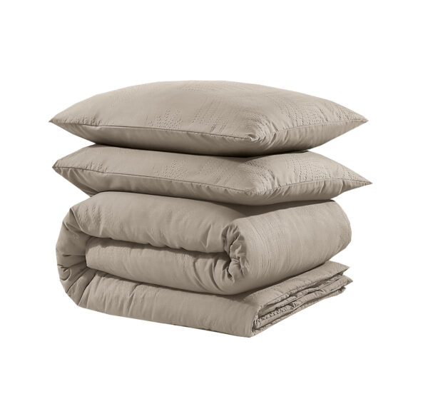 Leaves 3D Taupe/Grijs 200 x 200/220 - Afbeelding 3