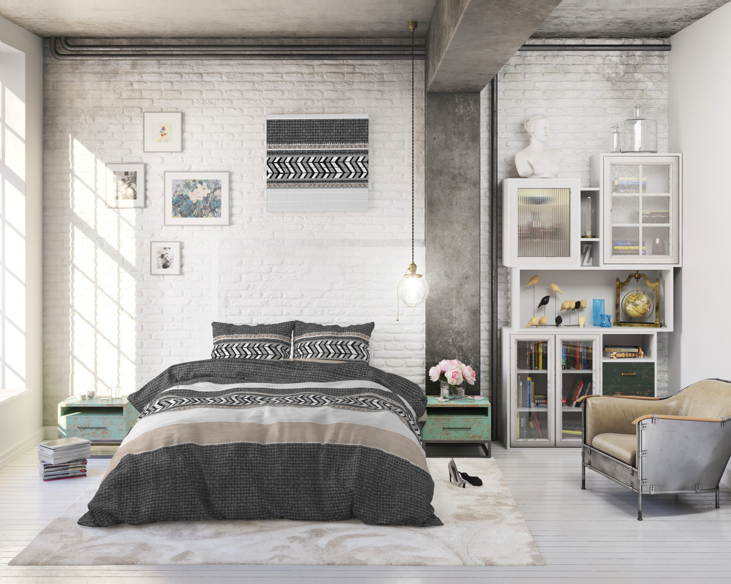 Northern Stripe Grijs 200 x 200/220 - Afbeelding 4