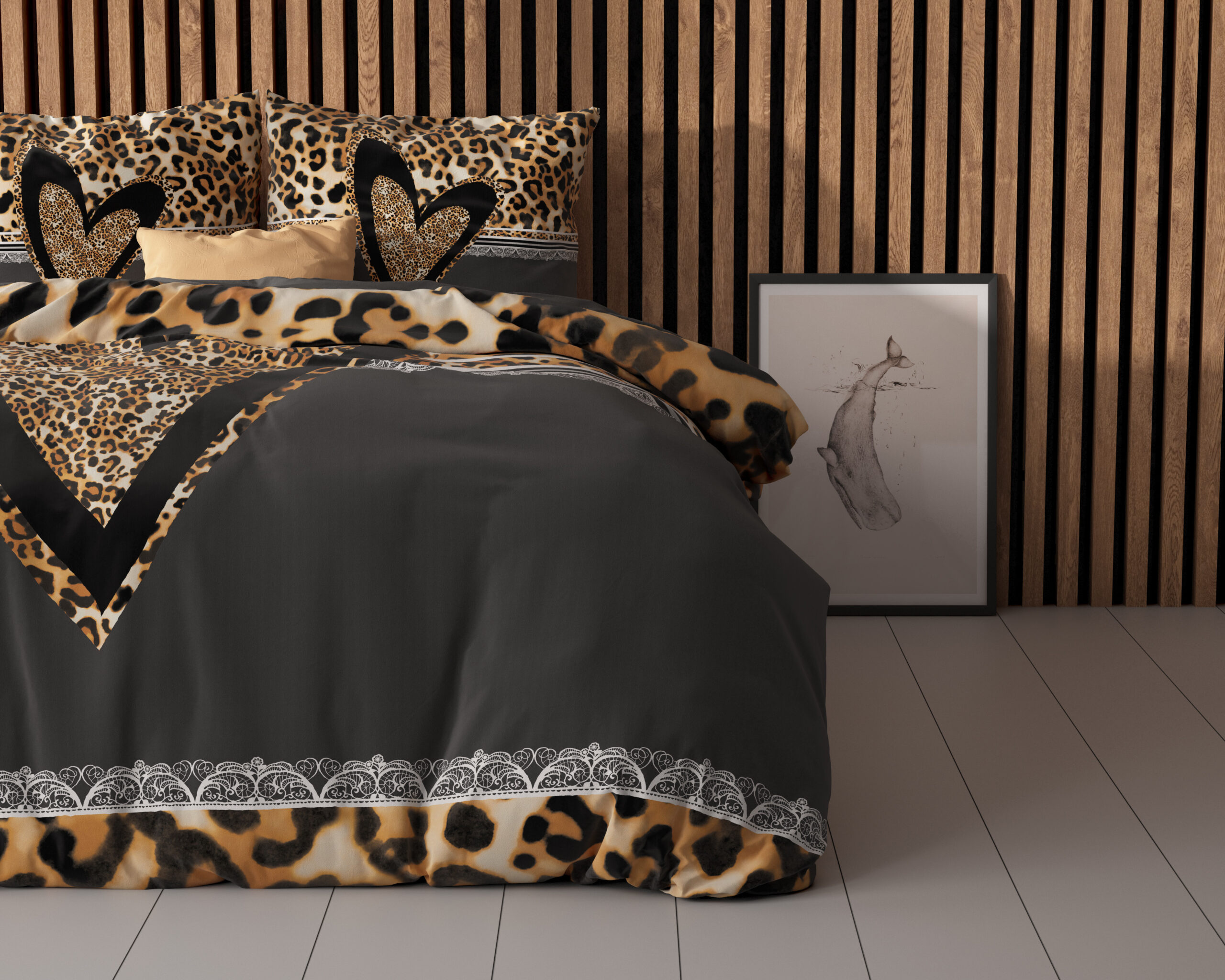 Panther Love Heart Bruin 135 x 200/220 - Afbeelding 3