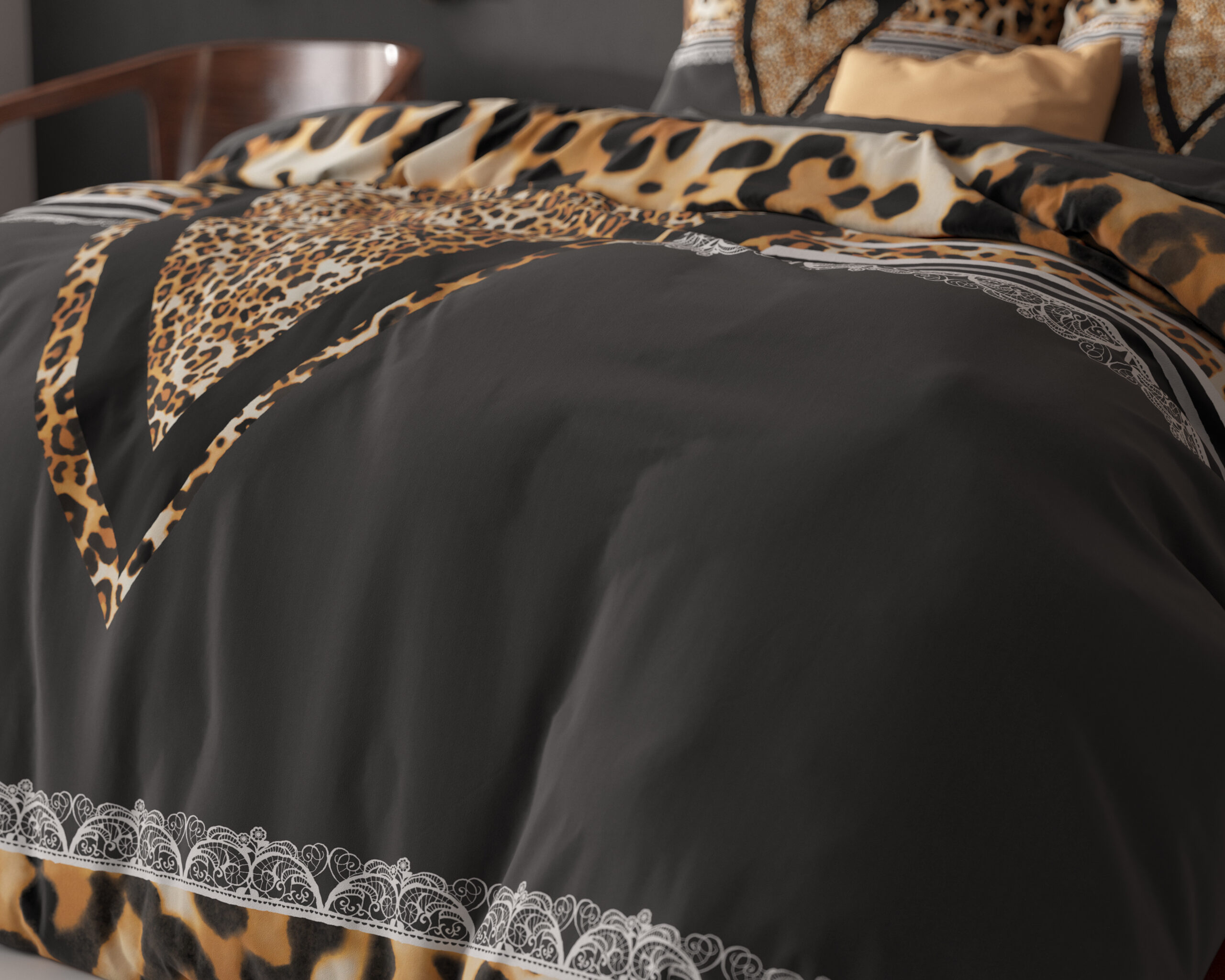 Panther Love Heart Bruin 135 x 200/220 - Afbeelding 4