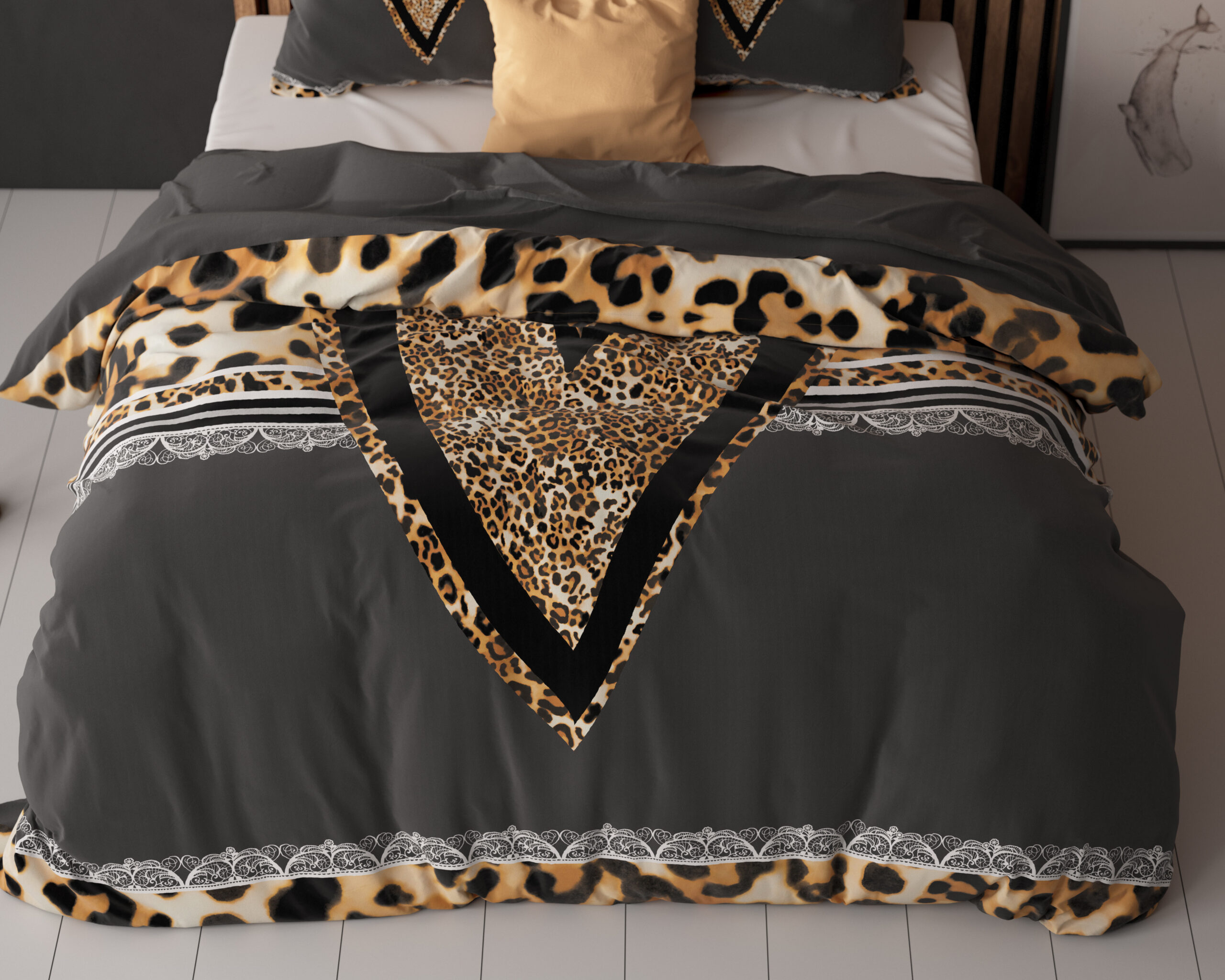 Panther Love Heart Bruin 135 x 200/220 - Afbeelding 5