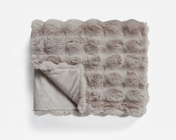 Pom Rabbit Fur plaid Taupe/Rose 150 x 200 - Afbeelding 3