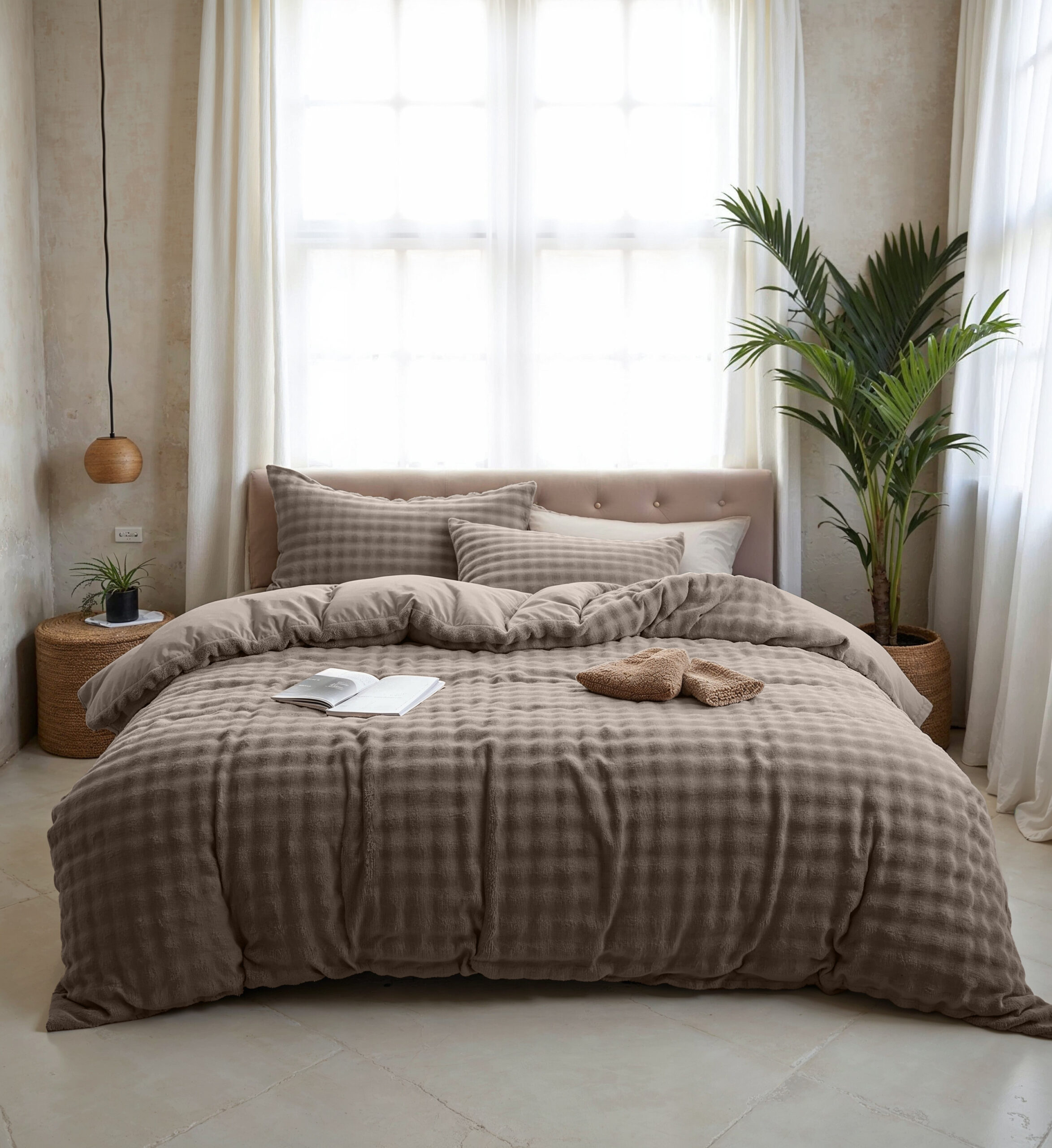 Pompom Taupe 200 x 220