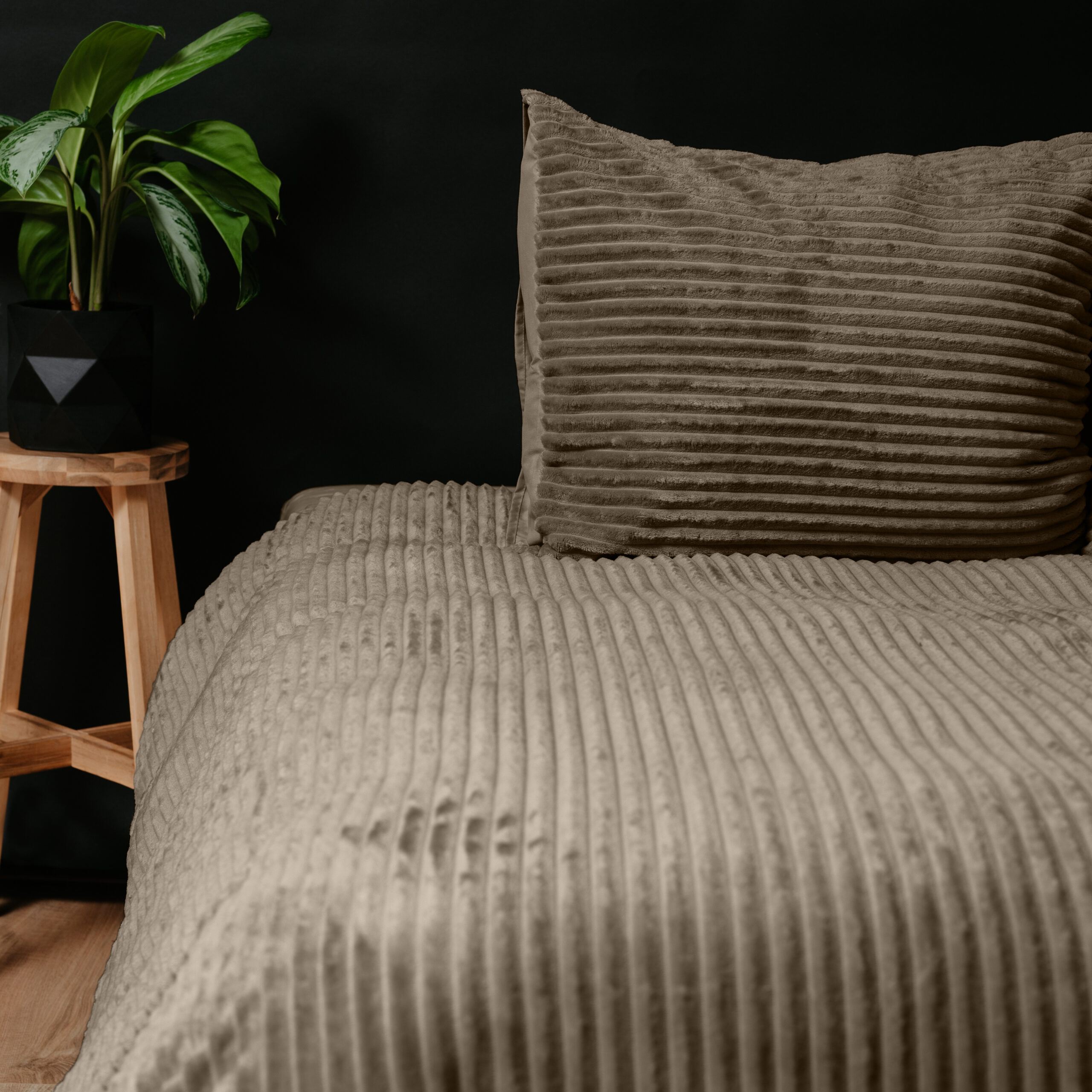 Rib Teddy Taupe 240 x 200/220 - Afbeelding 5