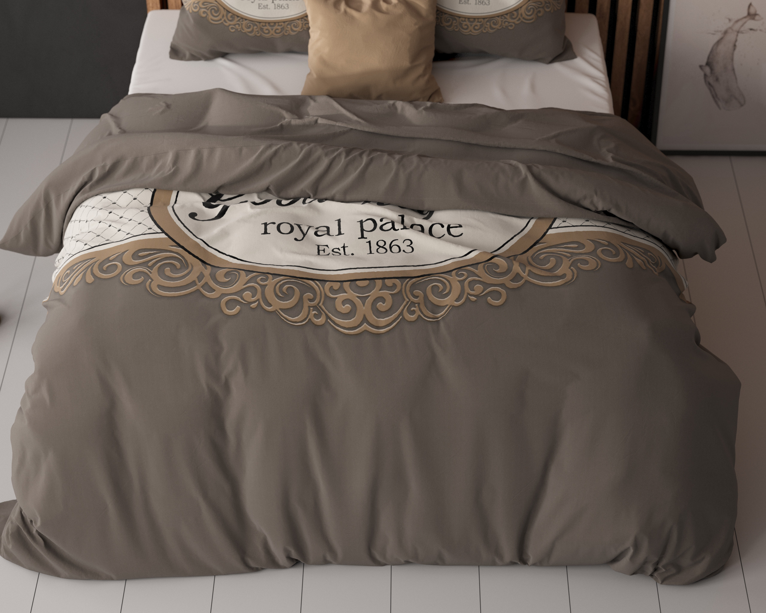 Royal Palace Taupe 200 x 200/220 - Afbeelding 5