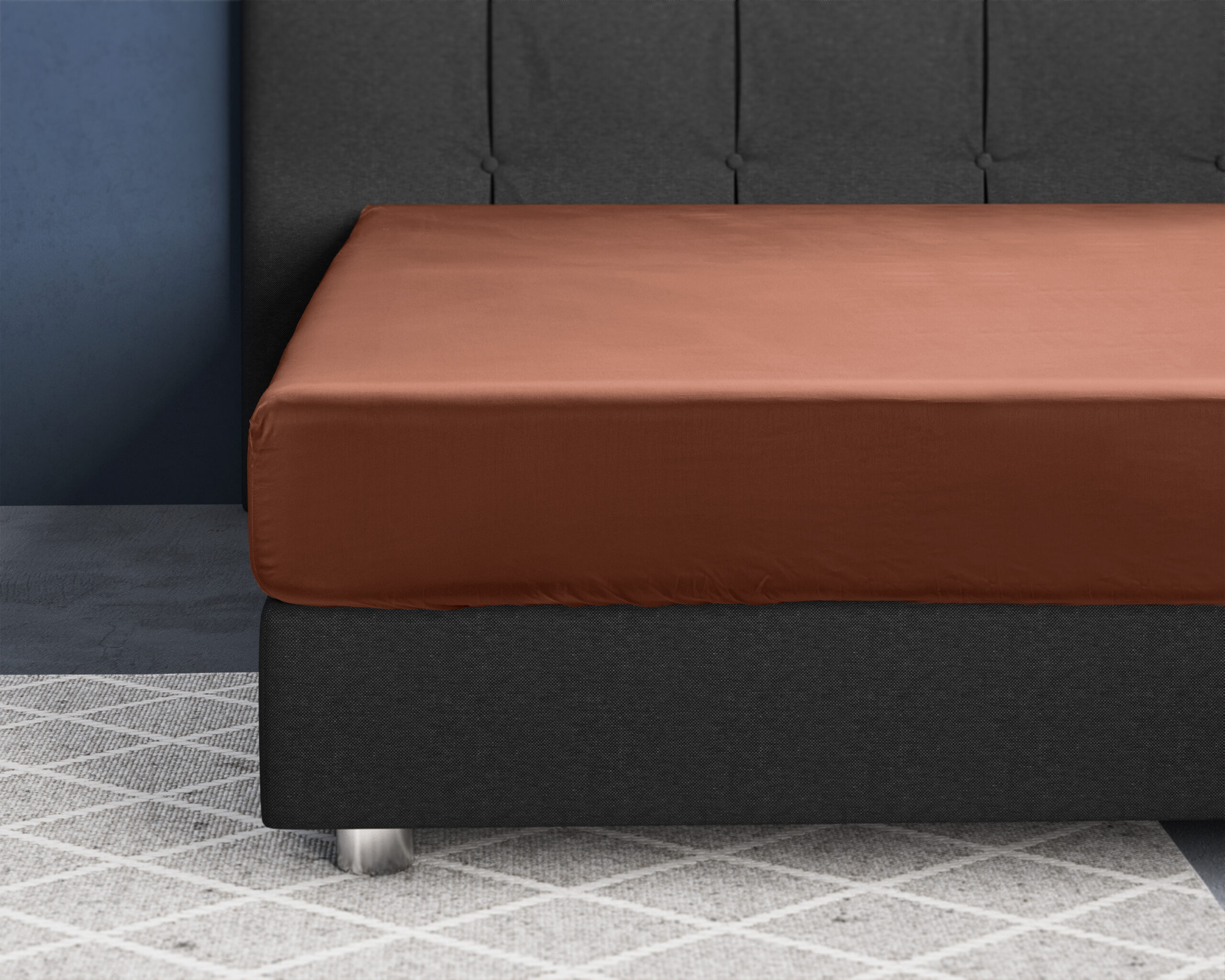 Satijnen Hoeslaken Bruin 70 x 200 - Afbeelding 2