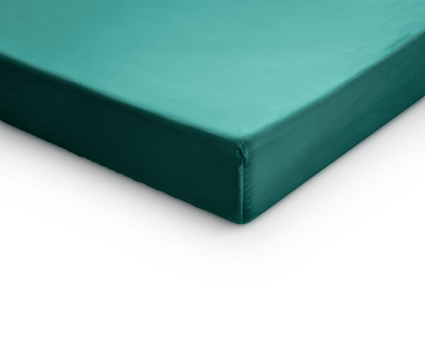 Satijnen Hoeslaken Donker Groen 120 x 200 - Afbeelding 4