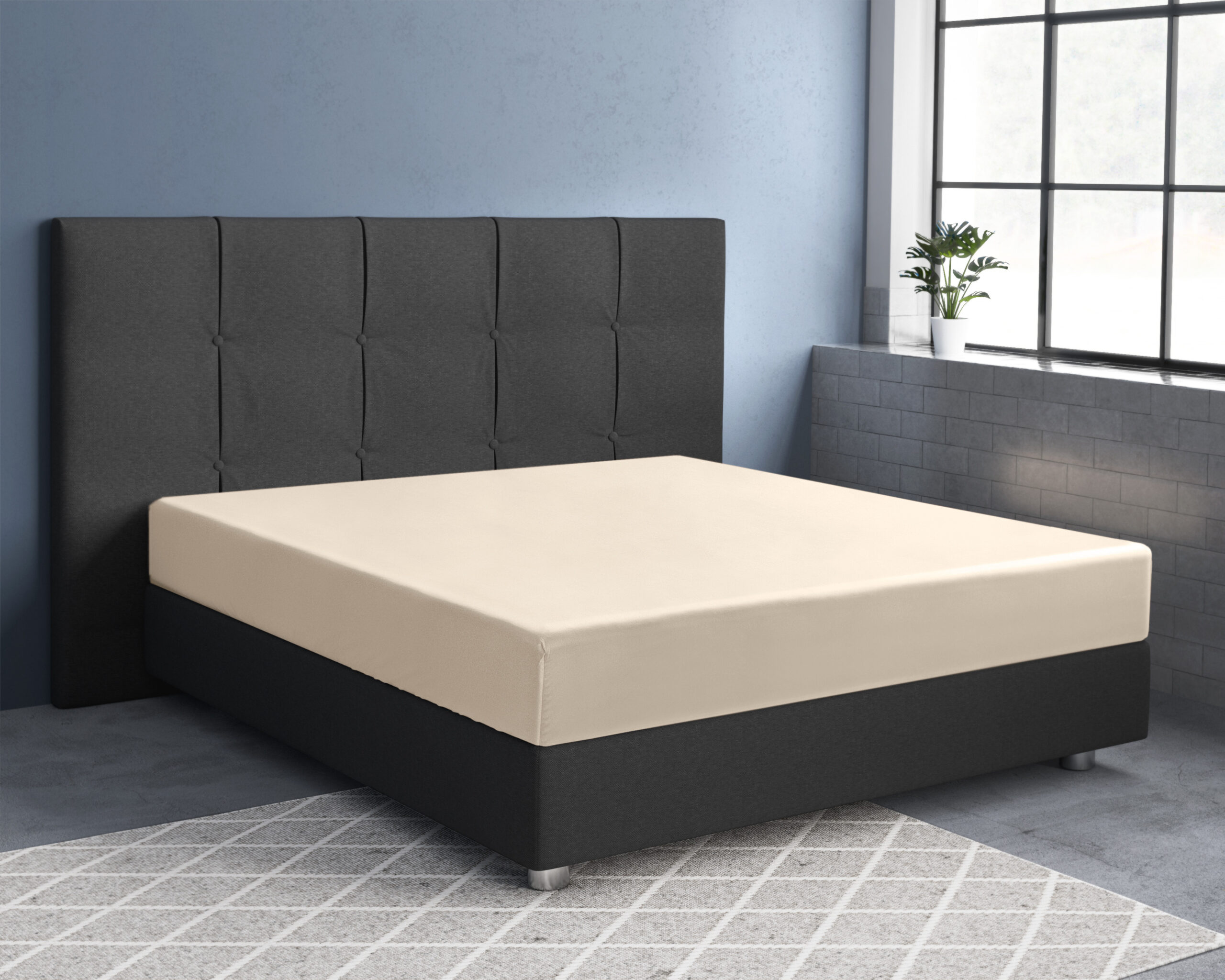 Satijnen Hoeslaken Zand 90 x 220 - Afbeelding 2