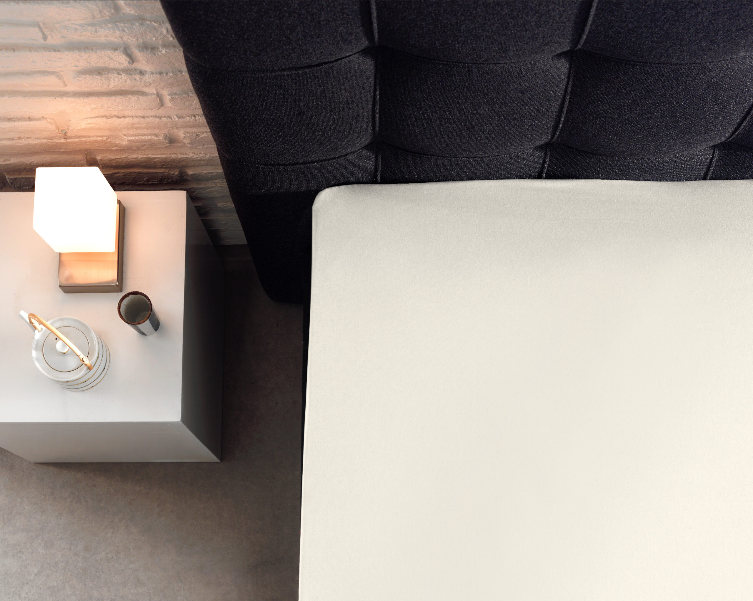 Splittopper Katoen Hoeslaken Creme 180 x 200 - Afbeelding 5