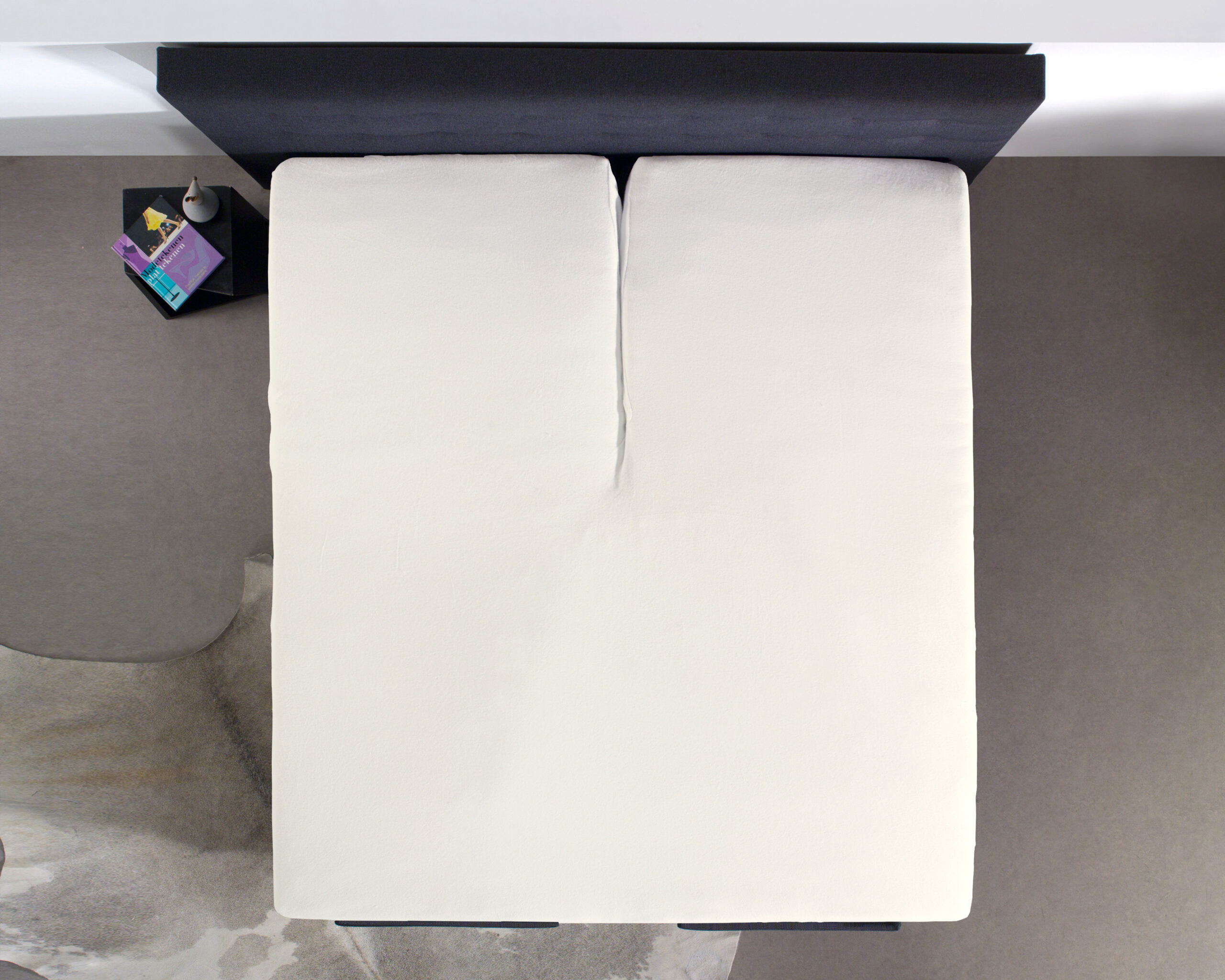 Splittopper Katoen Hoeslaken Creme 180 x 220 - Afbeelding 3