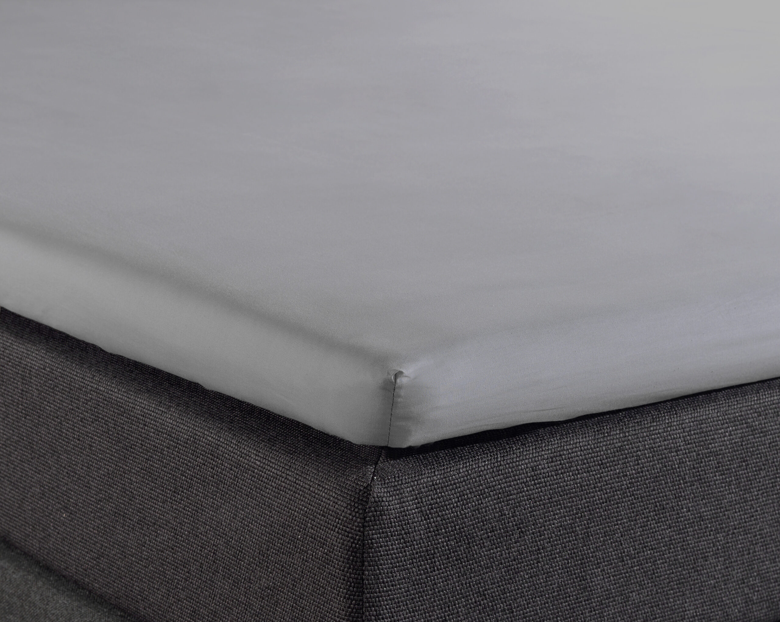 Splittopper Katoen Hoeslaken Grijs 180 x 210 - Afbeelding 4