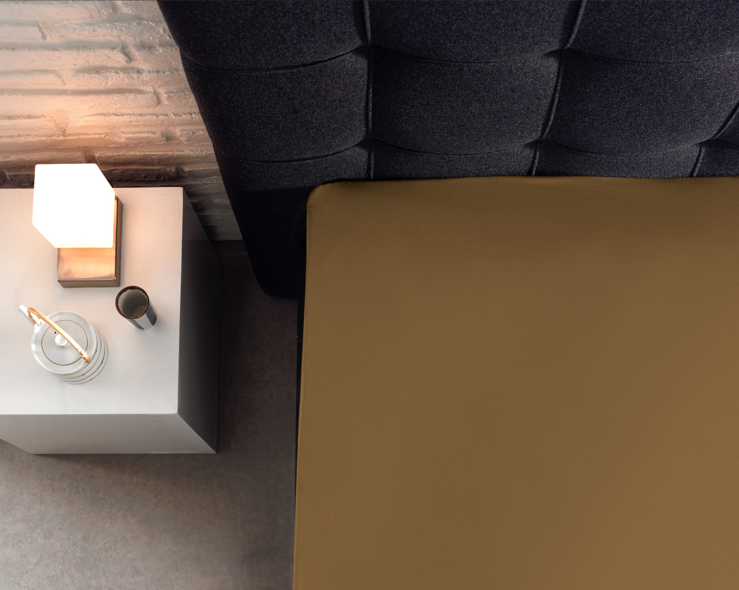 Splittopper Katoen Hoeslaken Taupe 160 x 210 - Afbeelding 5