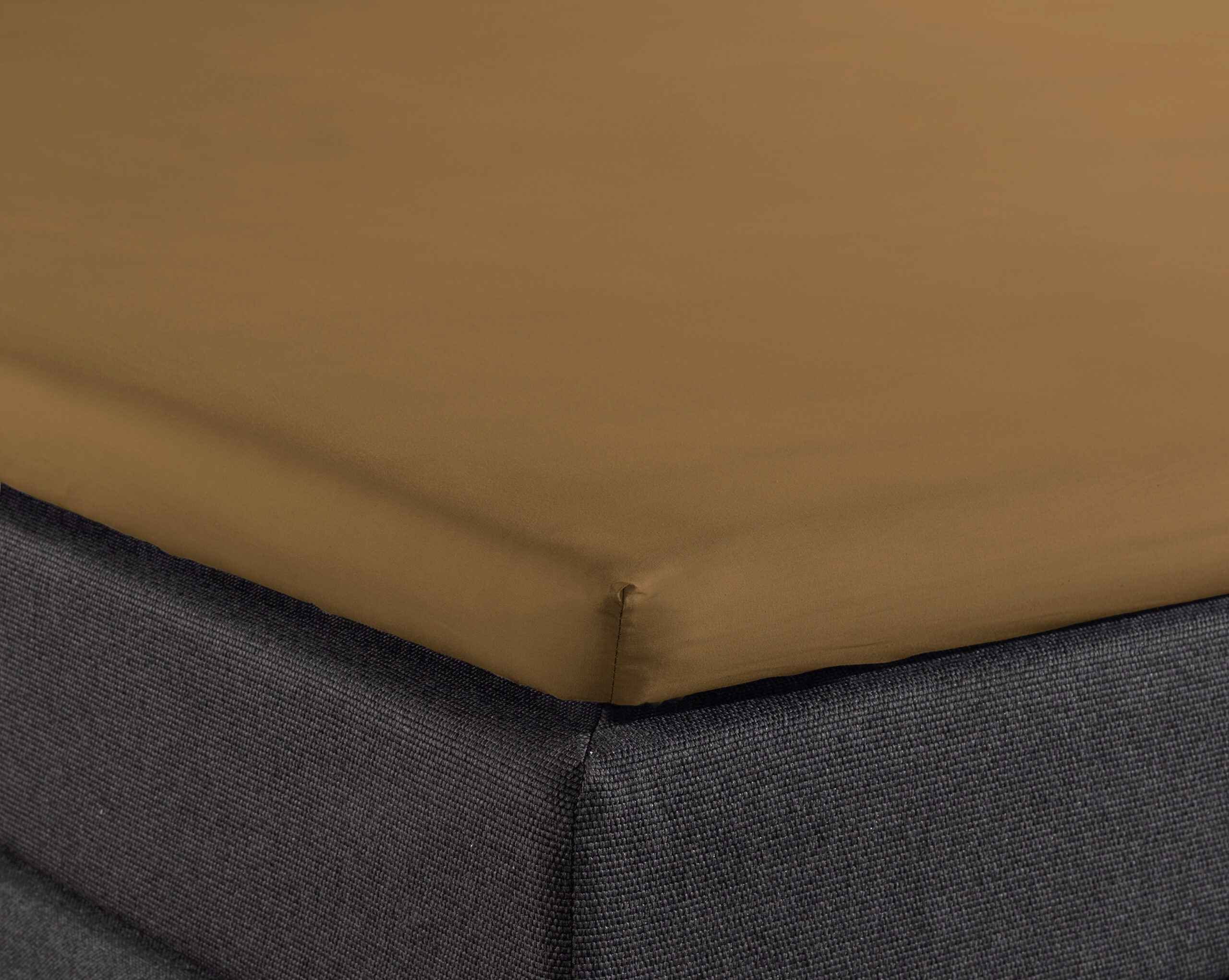 Splittopper Katoen Hoeslaken Taupe 180 x 200 - Afbeelding 3