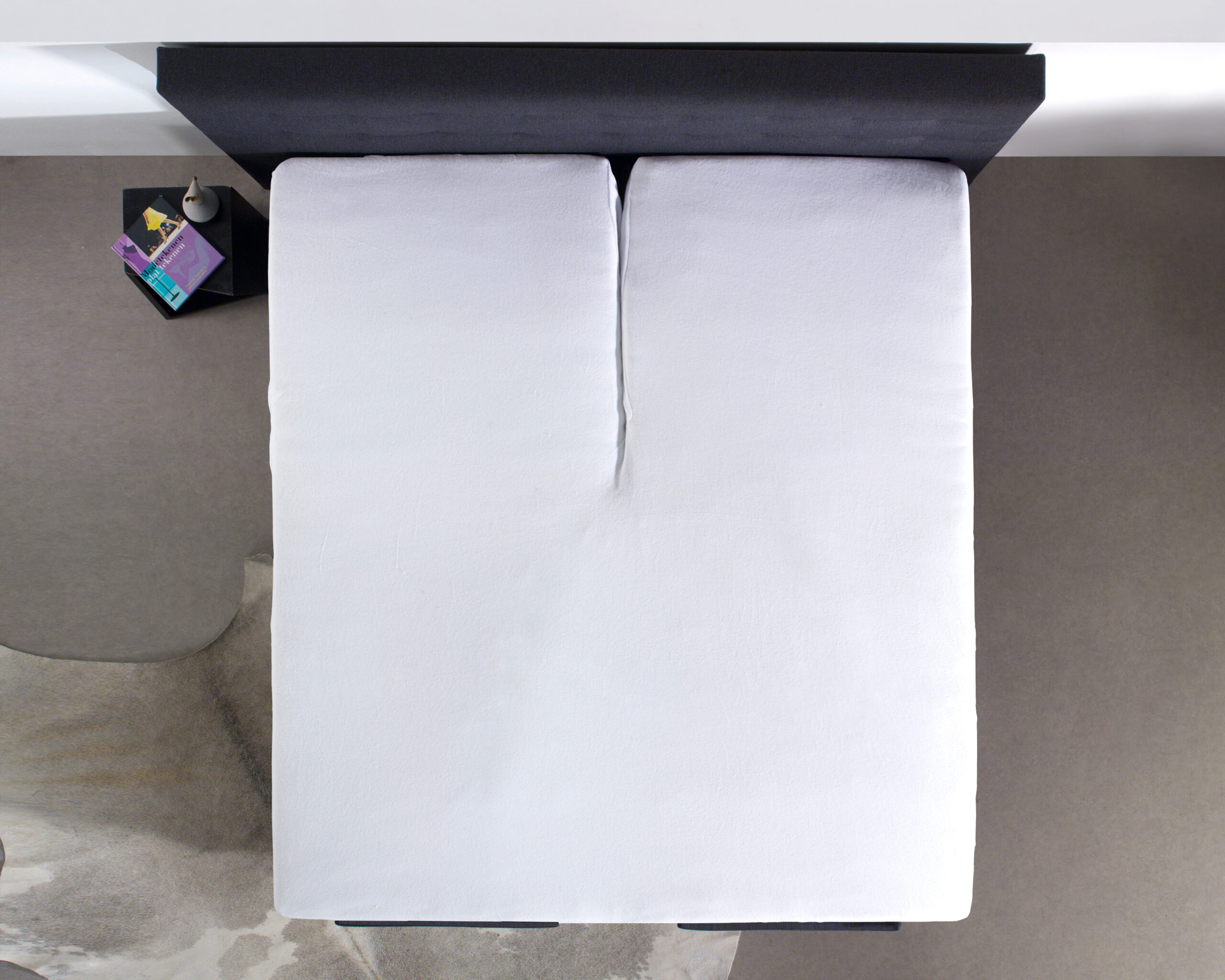 Splittopper Katoen Hoeslaken Wit 160 x 210 - Afbeelding 2