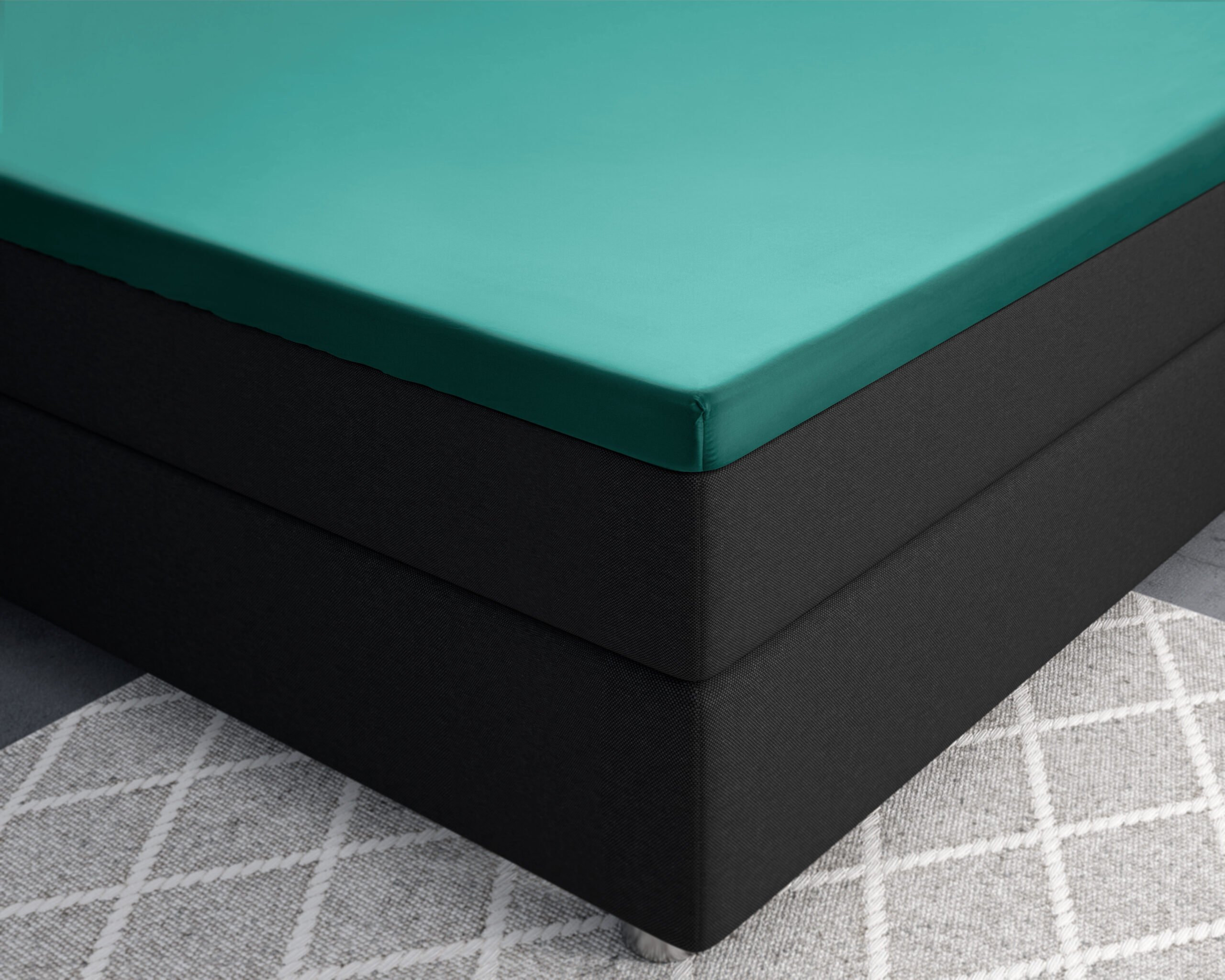 Splittopper Satijn Hoeslaken Donker Groen 180 x 220 - Afbeelding 3