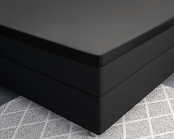 Splittopper Satijn Hoeslaken Zwart 160 x 200 - Afbeelding 3