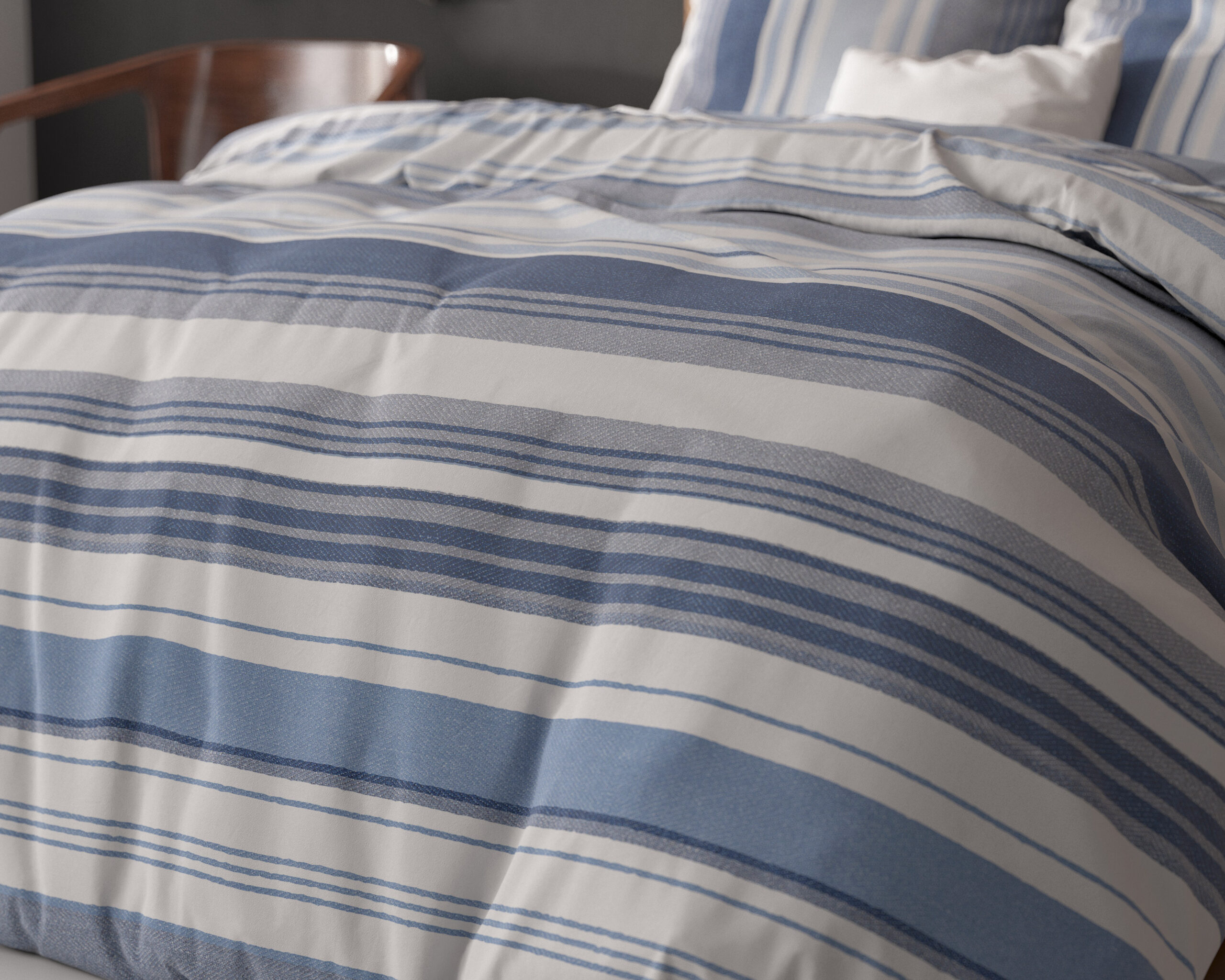 Stripy Blauw 200 x 200/220 - Afbeelding 4