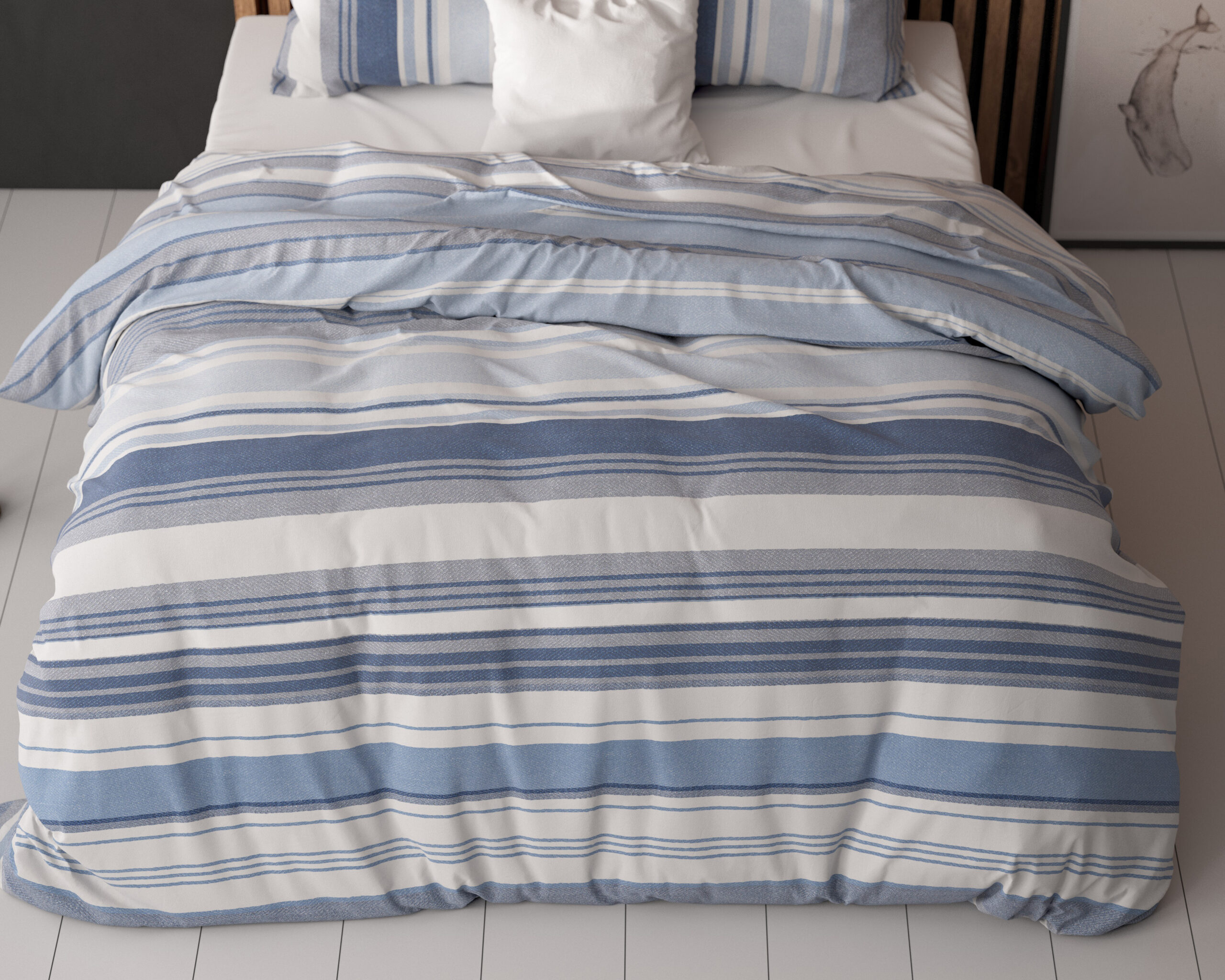 Stripy Blauw 200 x 200/220 - Afbeelding 5