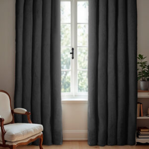 Teddy Gordijnen Black Out Haken Zwart 150 x 250