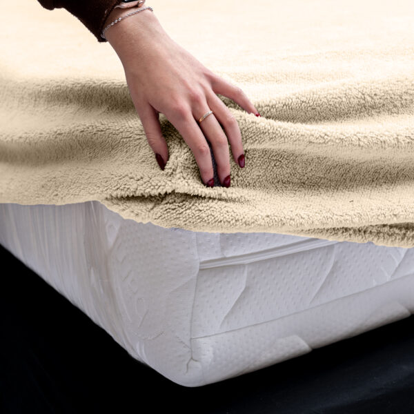 Teddy hoeslaken Taupe 140 x 200 - Afbeelding 3