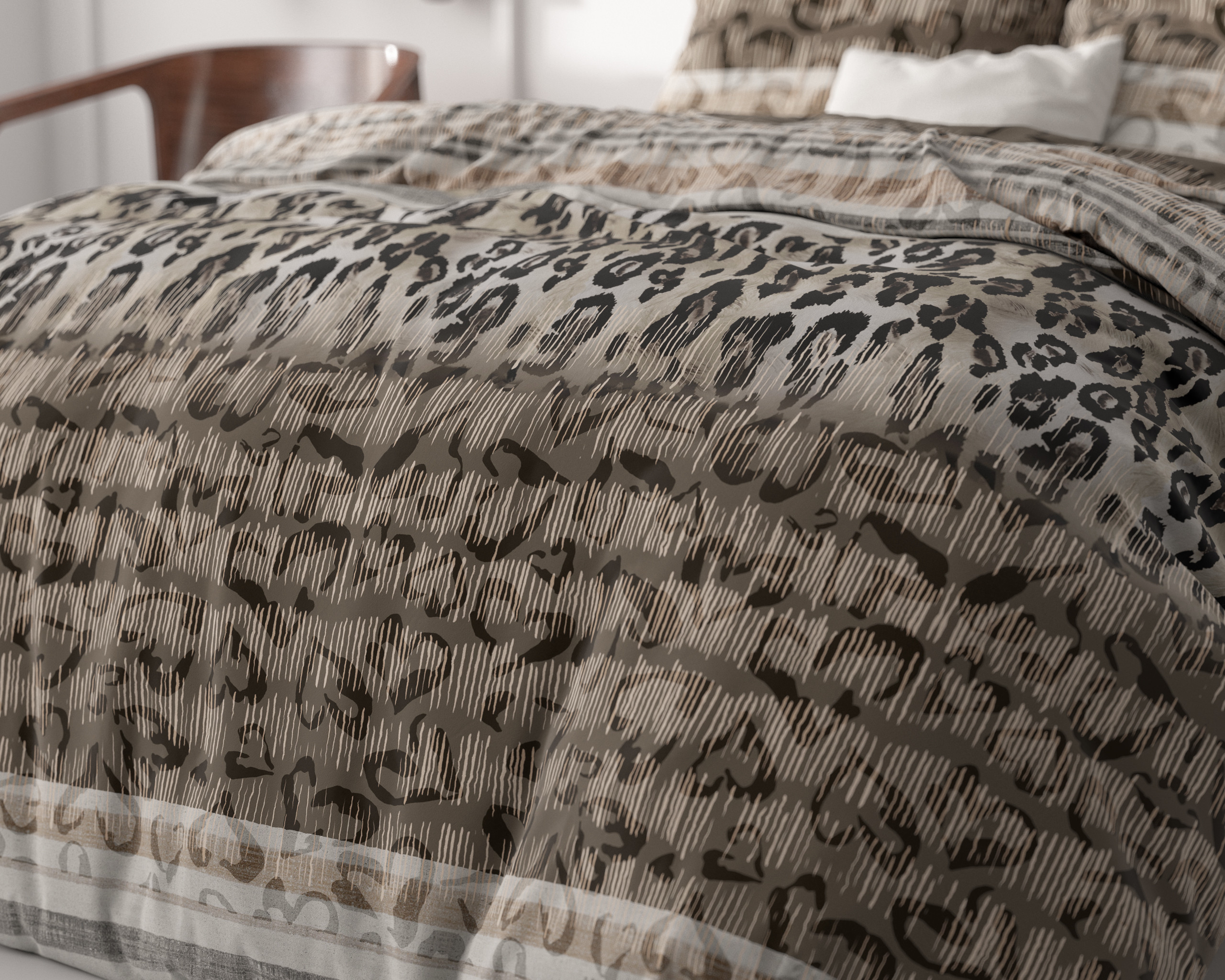 Tiger leopard Taupe 200 x 220 - Afbeelding 3