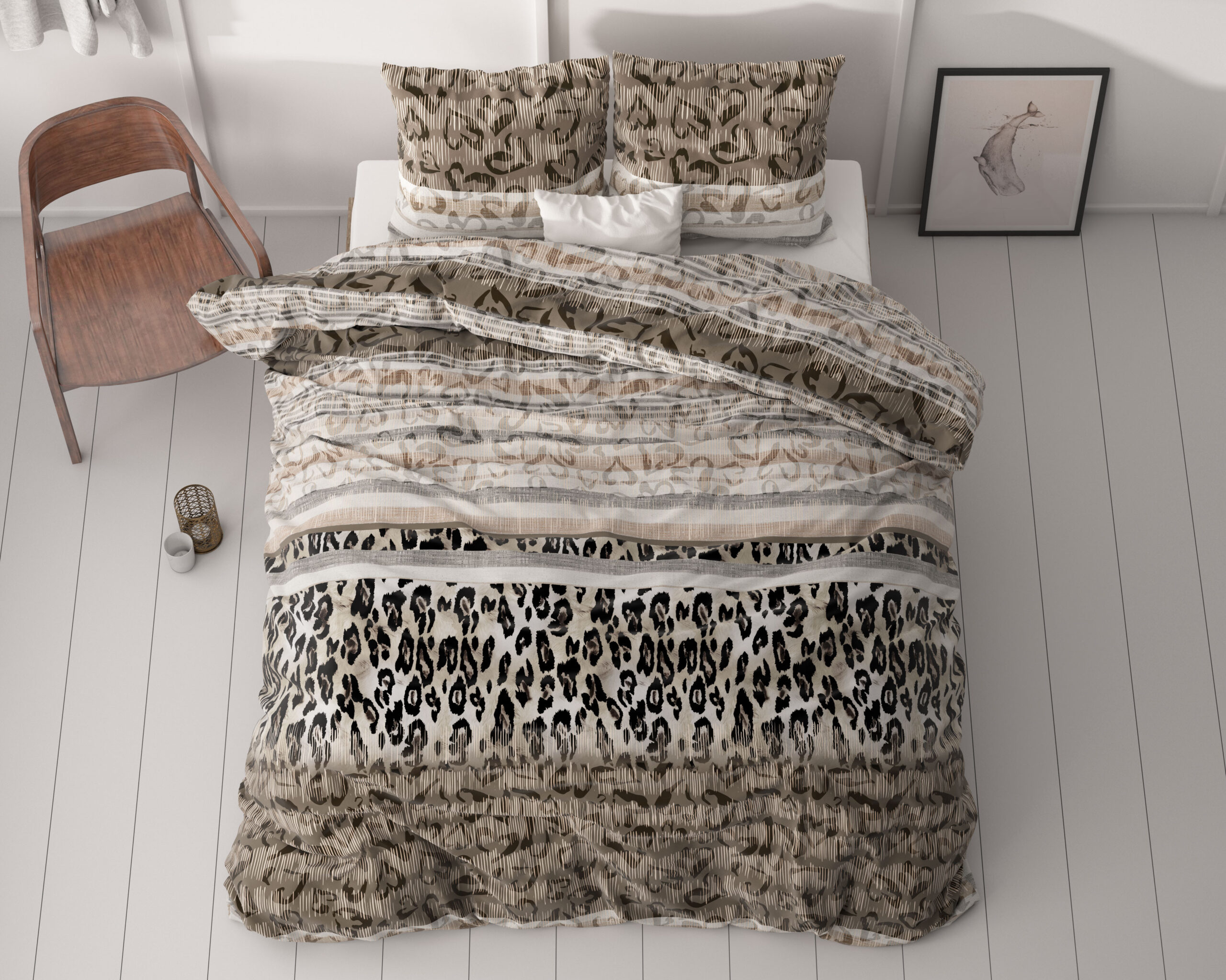 Tiger leopard Taupe 240 x 220