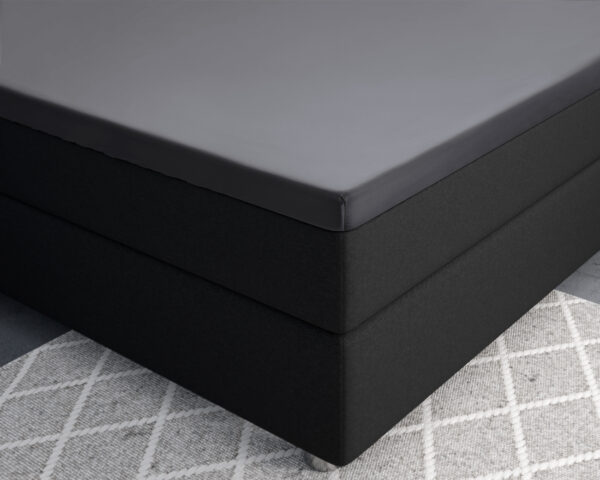 Topper Satijn Hoeslaken Antraciet 90 x 220 - Afbeelding 3