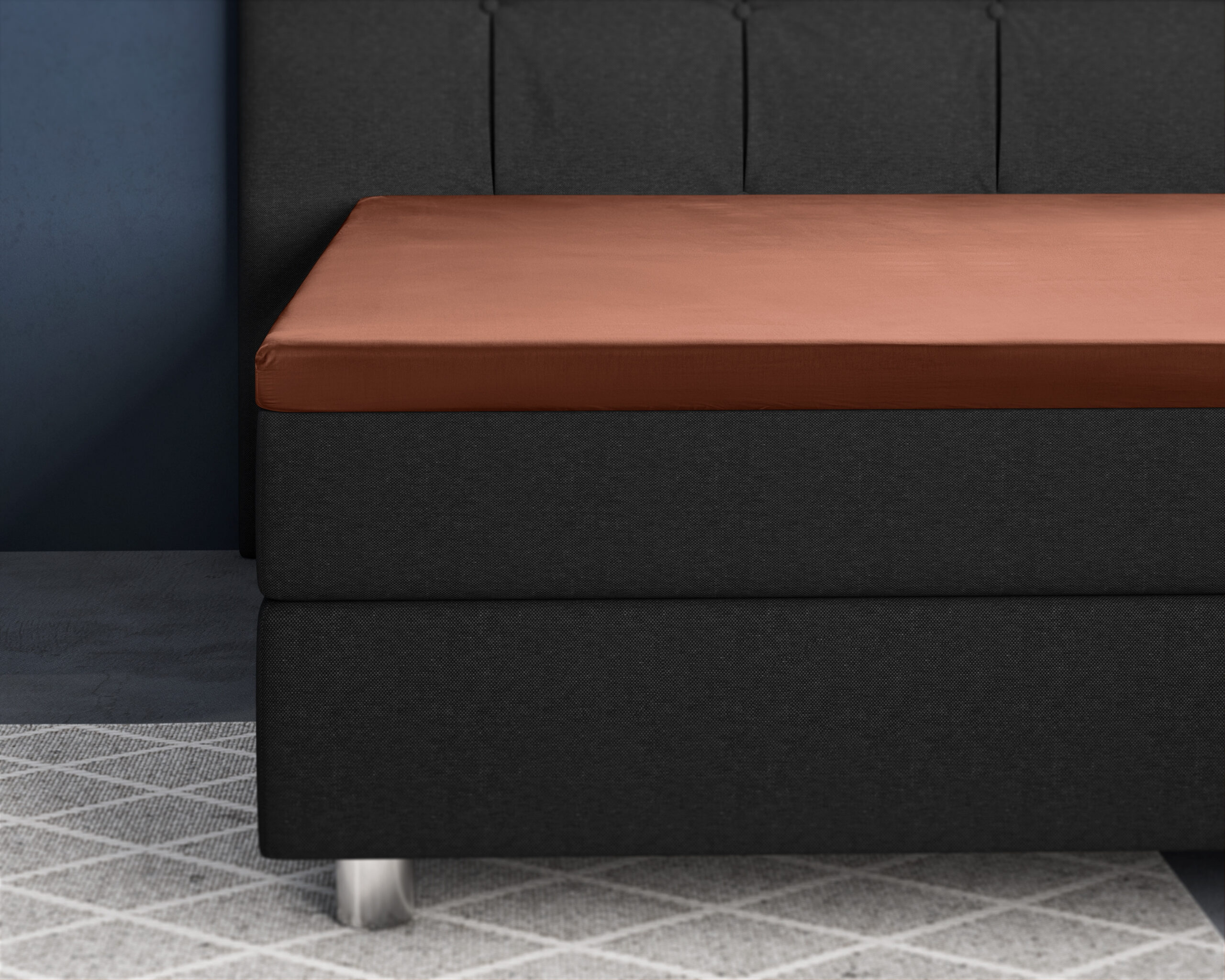 Topper Satijn Hoeslaken Bruin 160 x 220 - Afbeelding 2