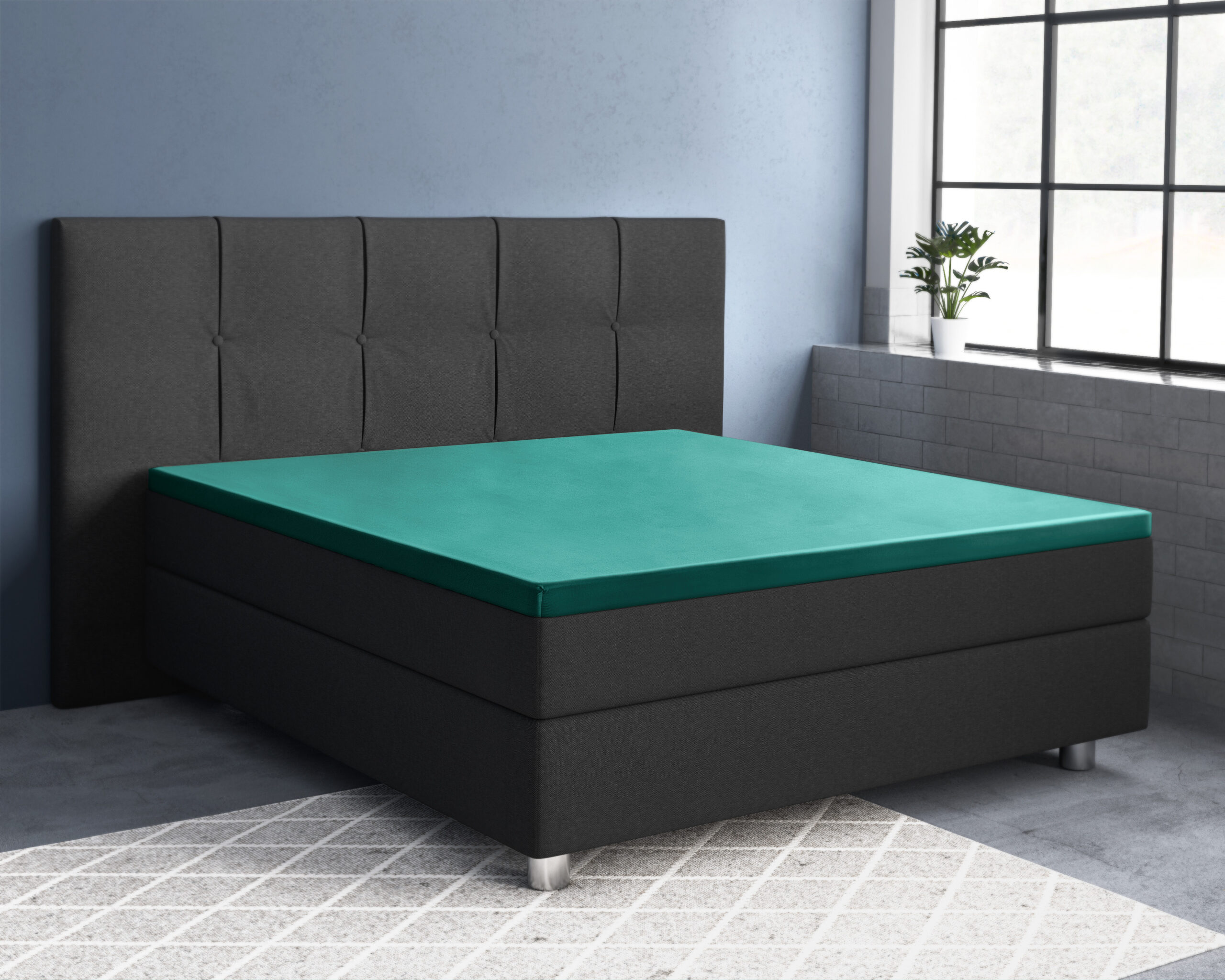 Topper Satijn Hoeslaken Donker Groen 160 x 220 - Afbeelding 2