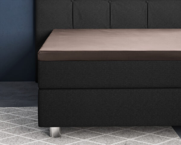 Topper Satijn Hoeslaken Taupe 160 x 200 - Afbeelding 2