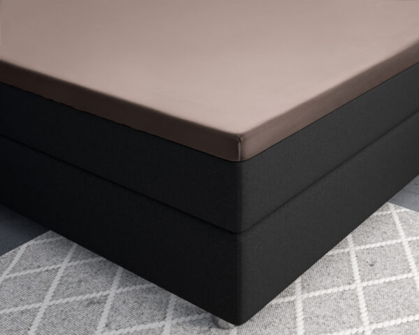 Topper Satijn Hoeslaken Taupe 160 x 200 - Afbeelding 3