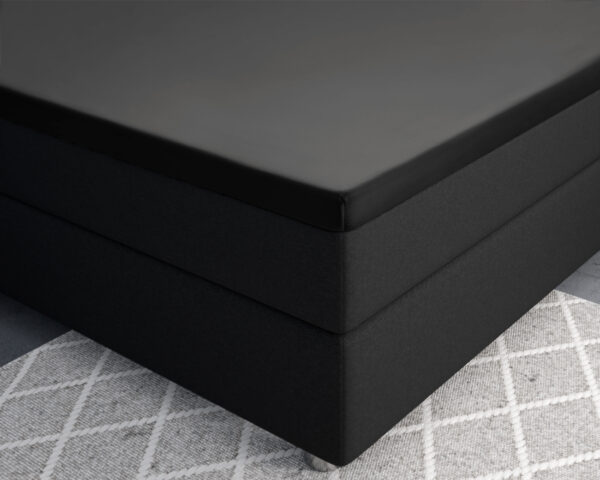 Topper Satijn Hoeslaken Zwart 180 x 220 - Afbeelding 3