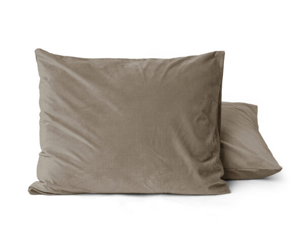 Velvet 2 in 1 kussenslopen Taupe 60 x 70 - Afbeelding 2