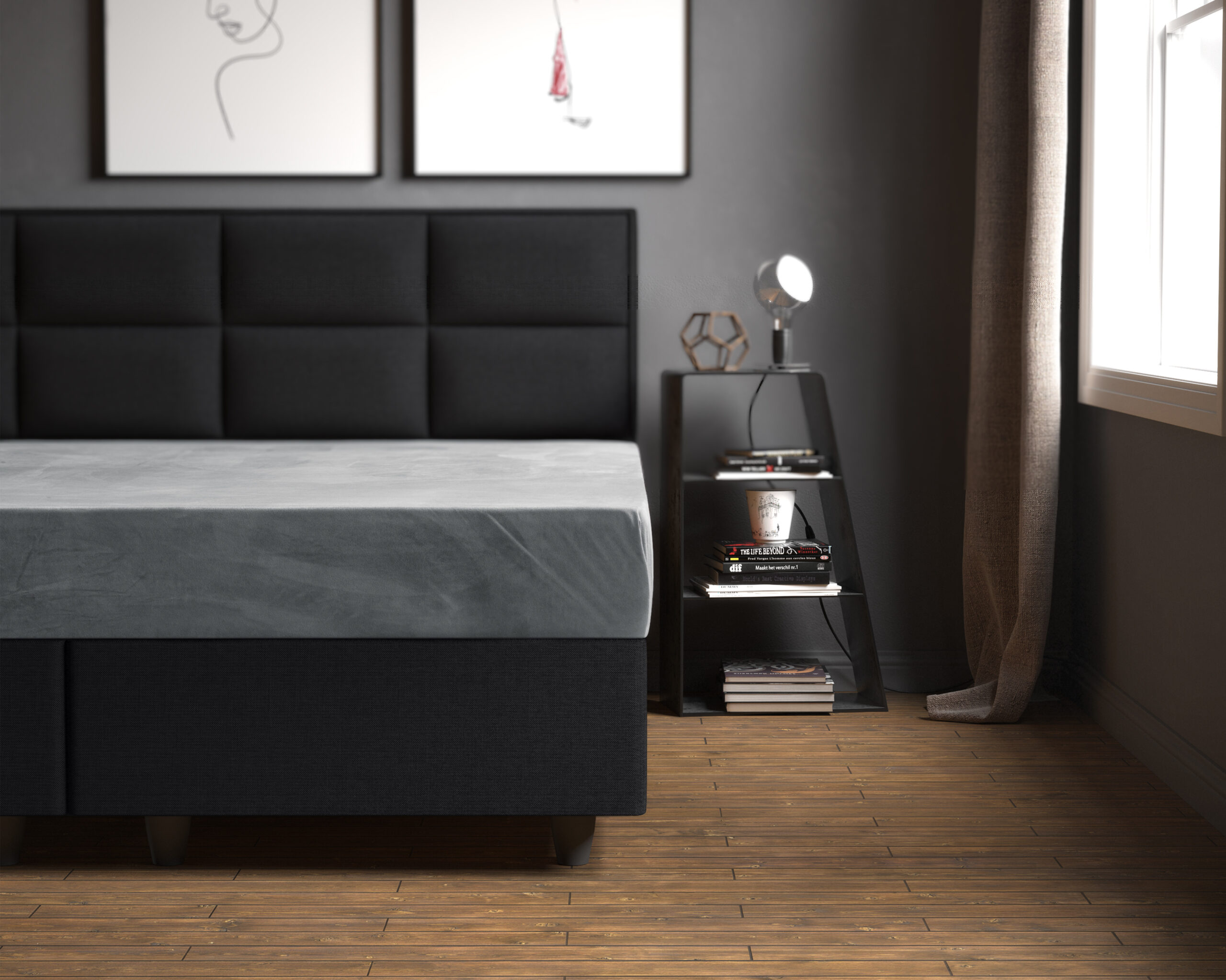 Velvet Hoeslaken Grijs 140 x 200 - Afbeelding 2