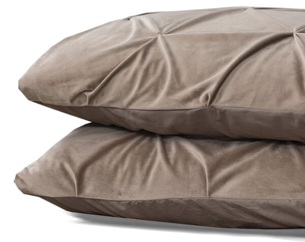 Velvet Pintuck 2pack kussenslopen Taupe 60 x 70 - Afbeelding 2