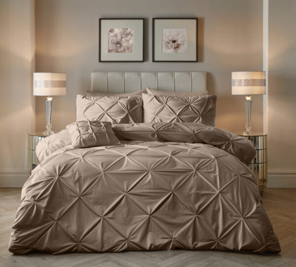 Velvet Pintuck Taupe 140 x 200/220 - Afbeelding 2