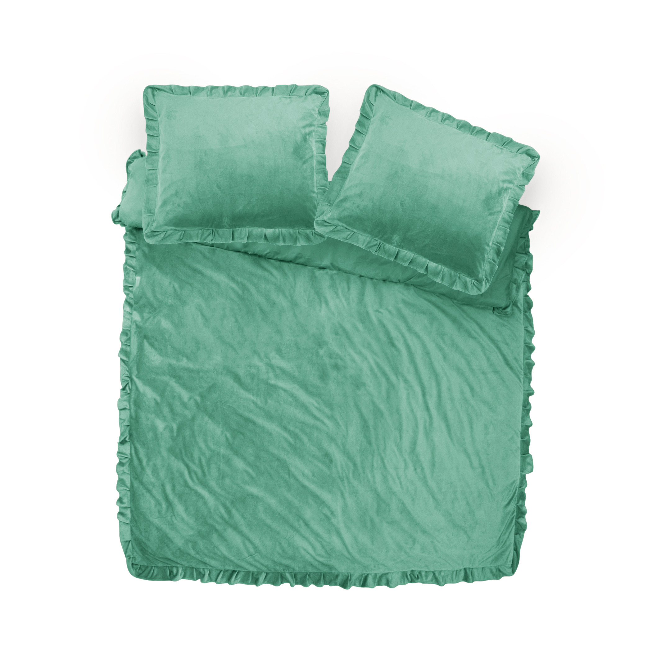 Velvet Ruffles Granite Green 200 x 220