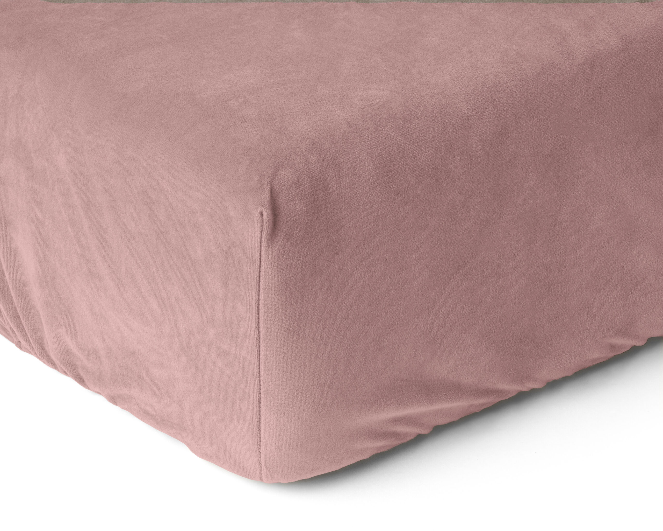 Velvet hoeslaken Oud Roze 160 x 200 - Afbeelding 3