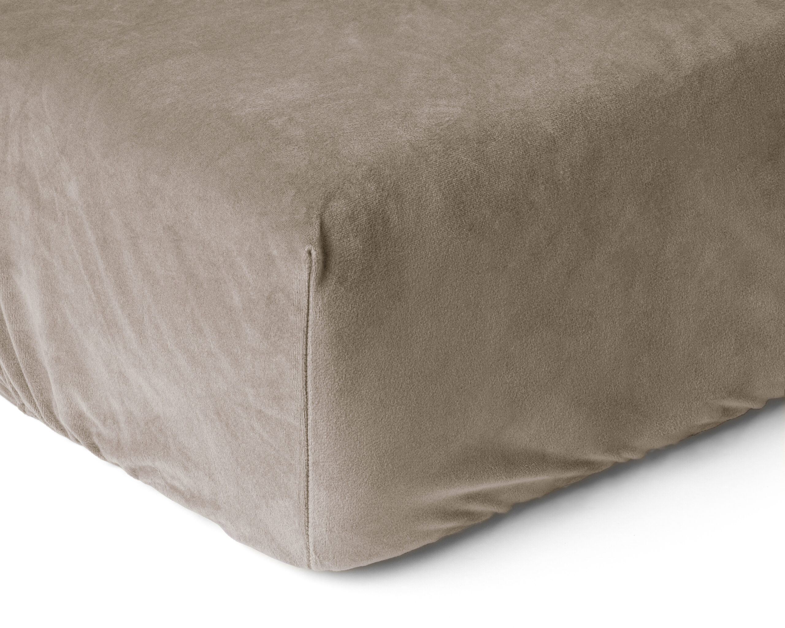 Velvet hoeslaken Taupe/Grijs 160 x 200 - Afbeelding 4