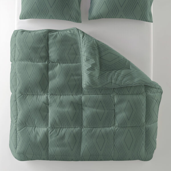 All-in one Lazy dekbed Dorian Groen 200 x 200 Met Kussenslopen - Afbeelding 4