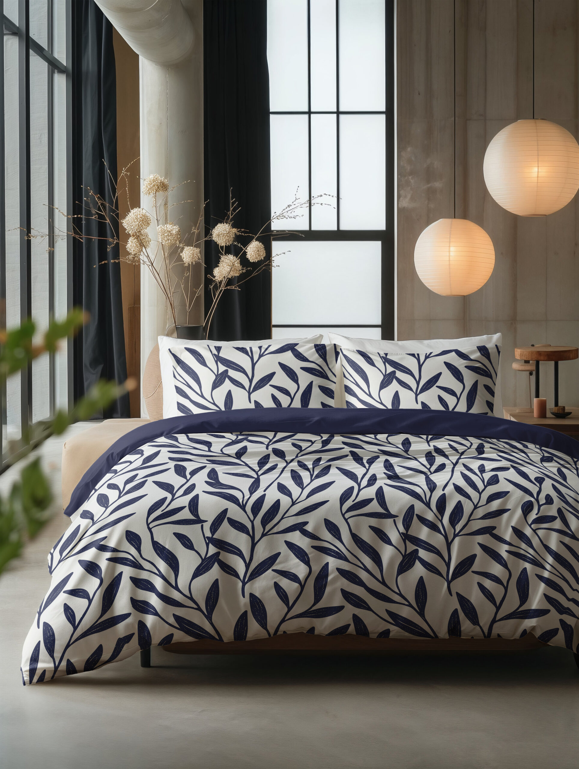 Blue Willow Blauw 200 x 200/220