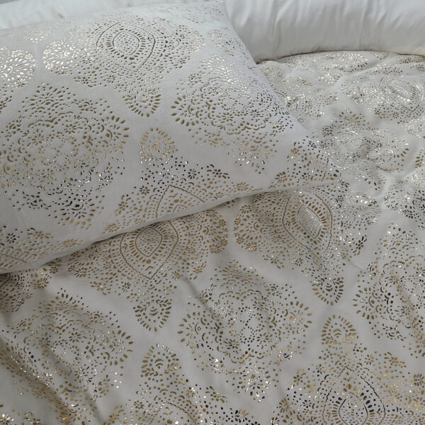 Glamour Flanel Art Foil Creme 200 x 200/220 - Afbeelding 5