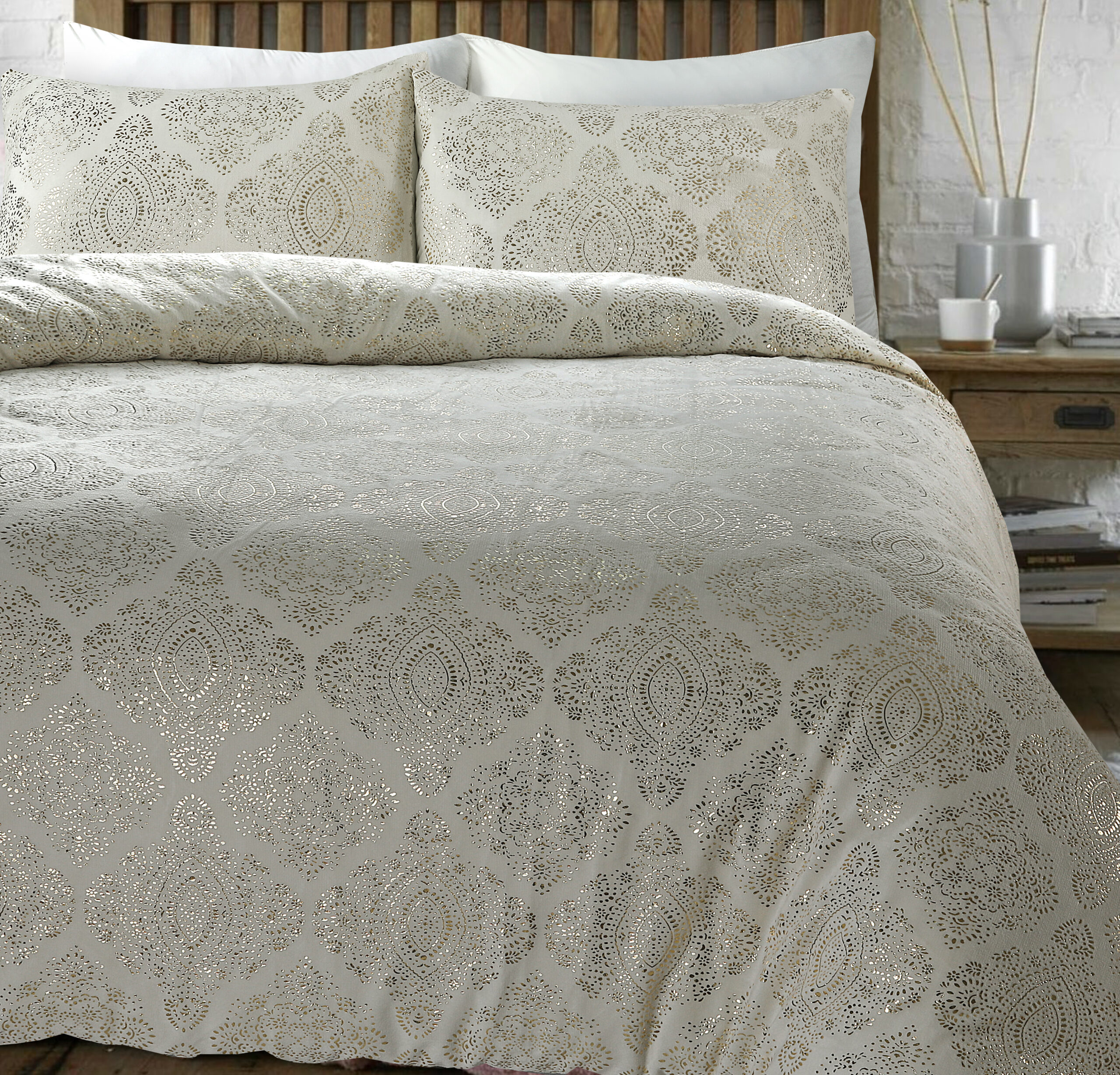 Glamour Flanel Art Foil Creme 200 x 200/220
