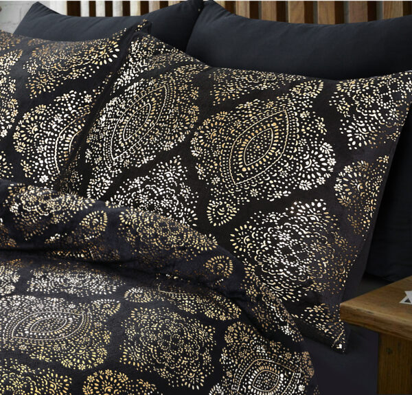 Glamour Flanel Art Foil Zwart 140 x 200/220 - Afbeelding 3