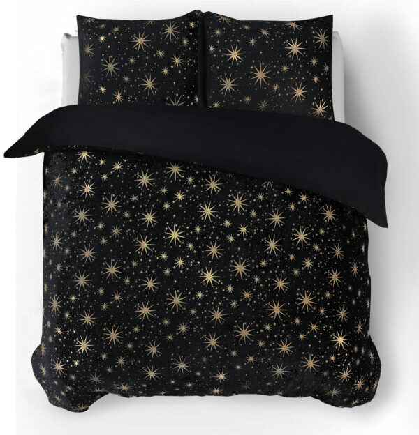 Glamour Flanel Stars Foil Zwart 240 x 200/220 - Afbeelding 2