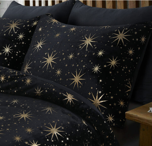 Glamour Flanel Stars Foil Zwart 240 x 200/220 - Afbeelding 3