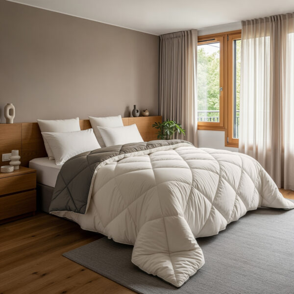 Lazy Dekbed Diamond Crème/Kaki 240 x 200 Met Kussenslopen
