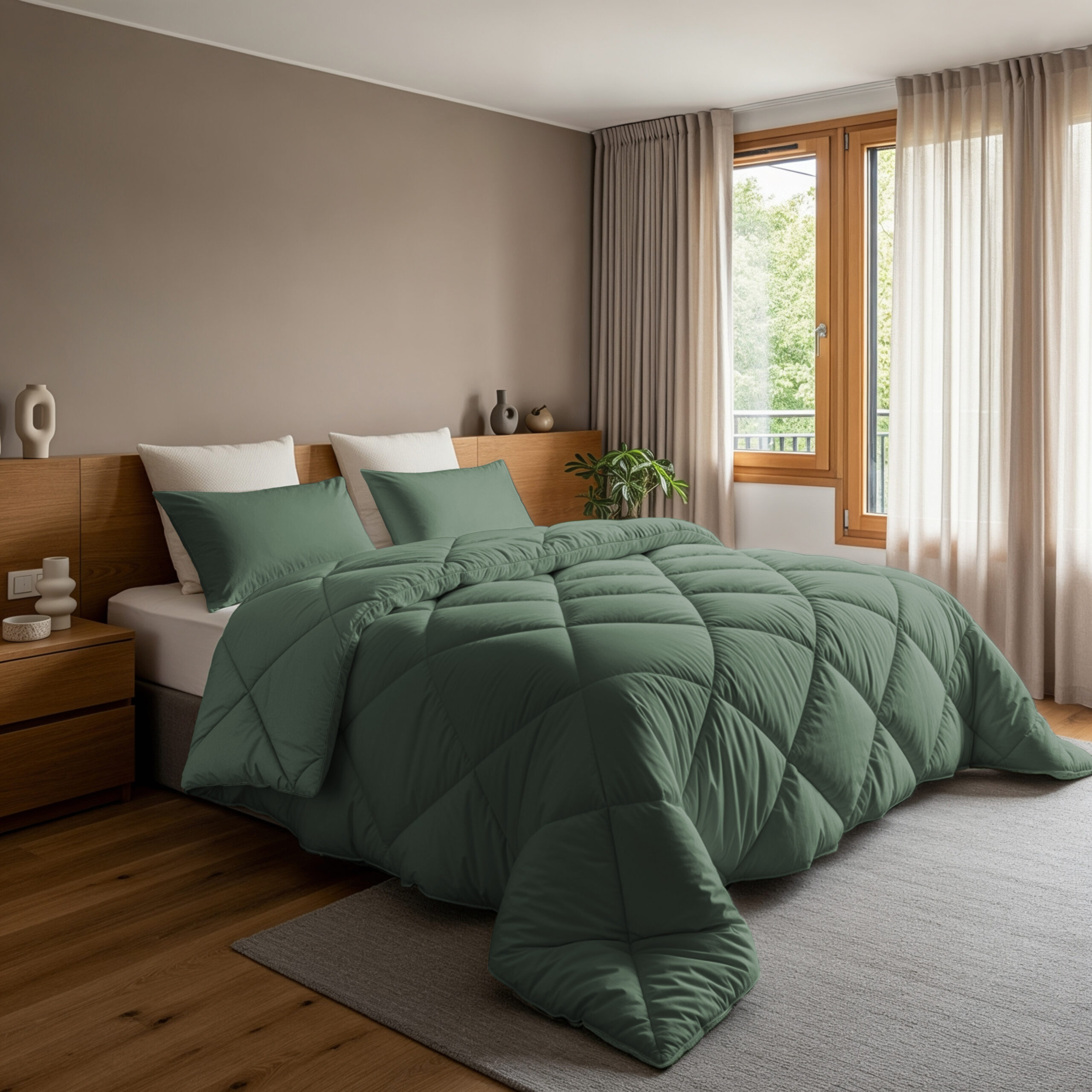 Lazy Dekbed Diamond Groen 240 x 200 Met Kussenslopen